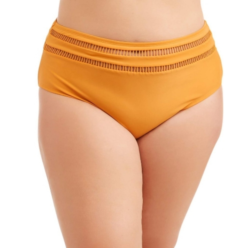 Time & Tru Ladder Trim High Waist Bikini Bottom